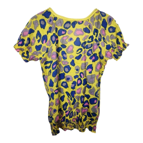 Y2K Vintage Calla Gyaru Top Bright Yellow Animal Print Beaded Size Medium - Picture 6 of 6